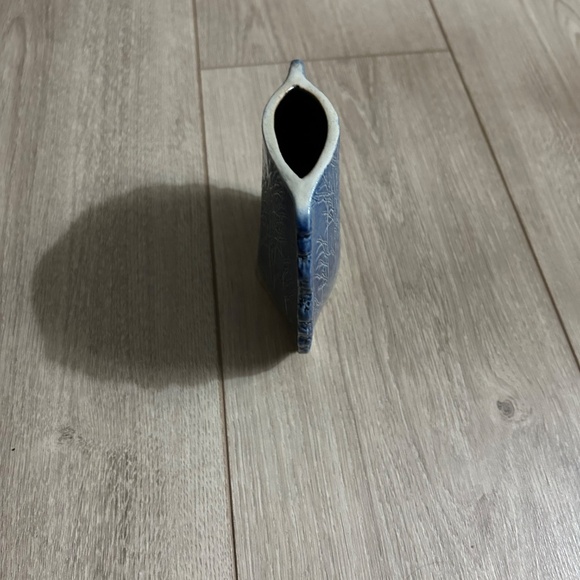 Vintage Handcrafted Tenmoku Malaysian Glazed Studio Pottery Blue Vase - Picture 2 of 5